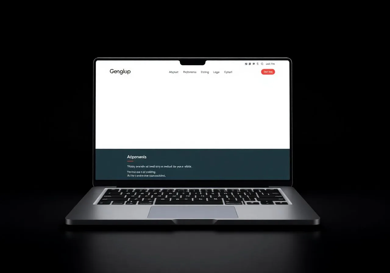 Mockup einer Unternehmenswebsite auf einem Laptop